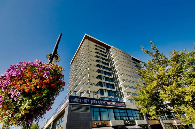 Home Builders work by Sopa Square in Kelowna