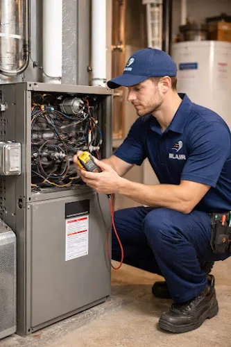 Plumbers work by Blair Plumbing, Heating & Air Conditioning in Kelowna